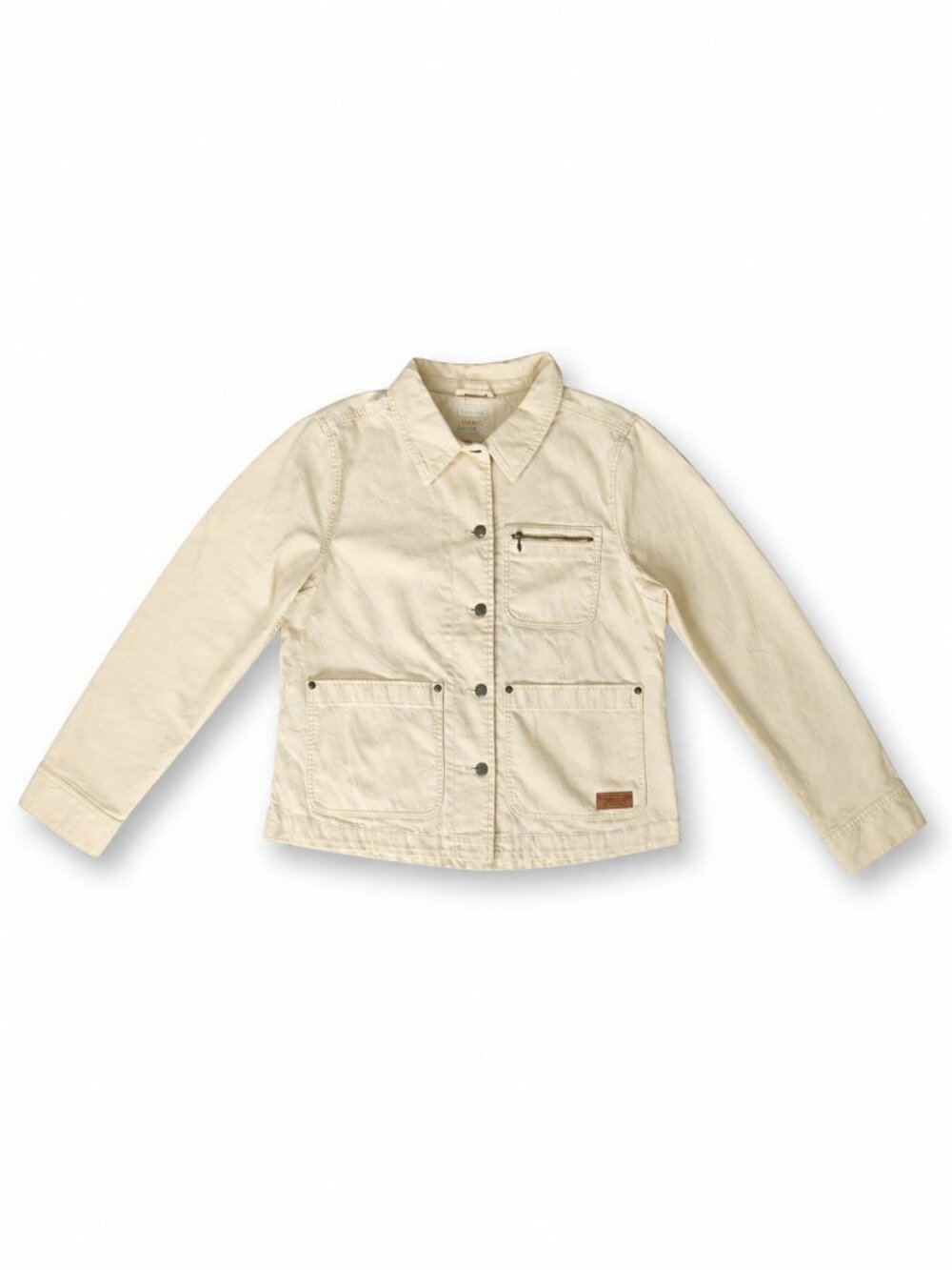 L.L. Bean Women’s Canvas Chore Utility Jacket Beige Khaki Size Medium Regular